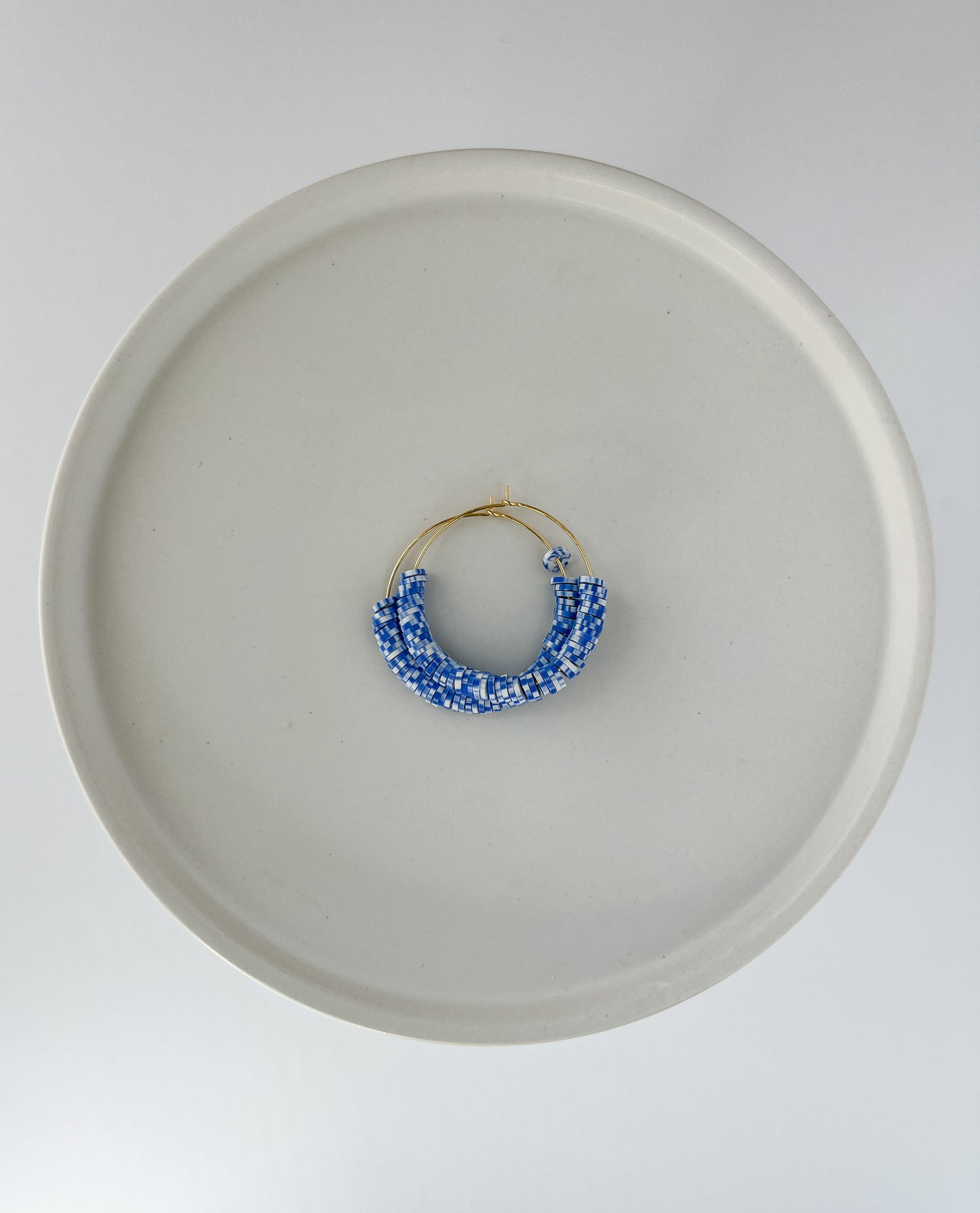 18K Gold Dipped Hoops - Winter Blues