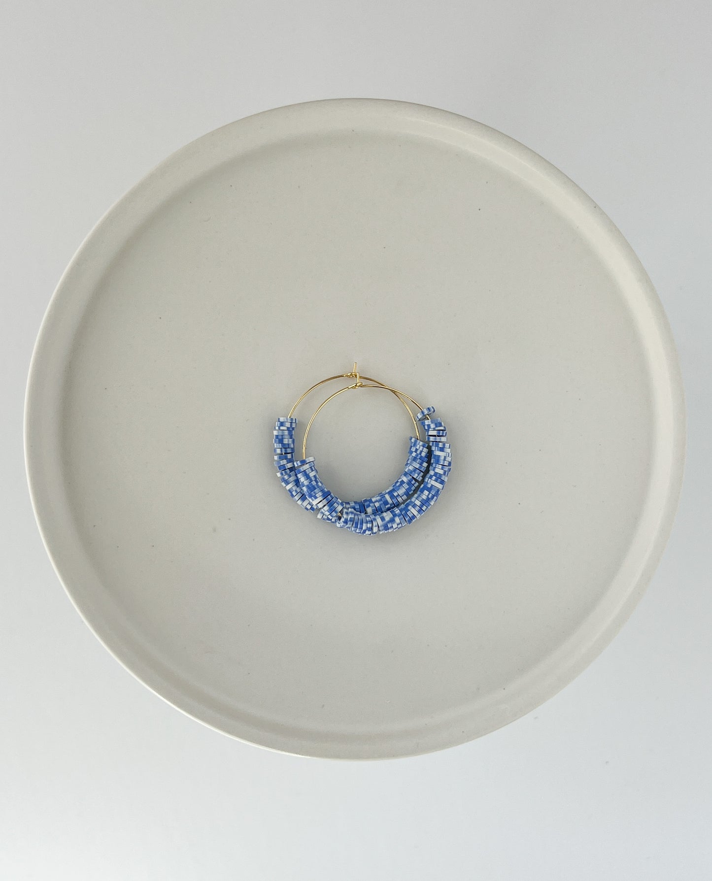 18K Gold Dipped Hoops - Winter Blues